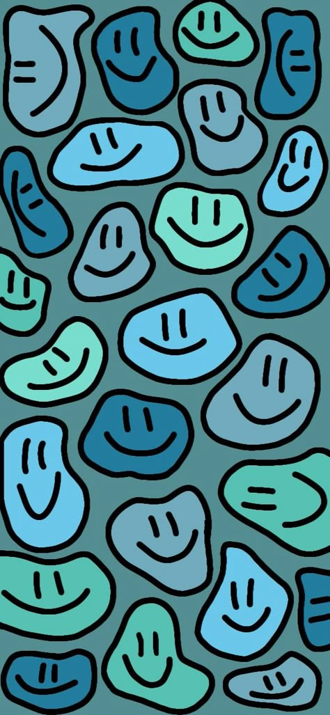 Blue Smiley Face Wallpaper Aesthetic, Retro Smiley Face Wallpaper, Ladybug Und Cat Noir, Black And Blue Wallpaper, Smile Drawing, Cow Print Wallpaper, Happy Smiley Face, Emoji Wallpaper Iphone, Smile Wallpaper