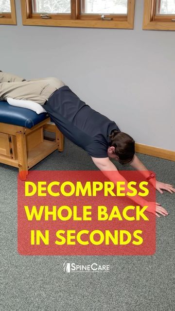 Dr. Michael Rowe | SpineCare shared a post on Instagram: "👉 Dr. Rowe shows how to decompress your whole back in SECONDS! This spinal decompression exercise is geared towards relieving pressure in the spinal discs of the upper, middle, and lower back. How it works is through a pulling motion, or TRACTION. Think of a very good stretch that helps open up the spine. This is effective in many ways, such as helping to decrease muscle and joint stiffness and taking pressure off pinched nerves (that Decompress Spine, Back Decompression, Spine Care, Spinal Decompression, Middle Back Pain, Lower Back Pain Exercises, Lower Back Pain Relief, Lower Back Exercises, Sciatic Nerve Pain