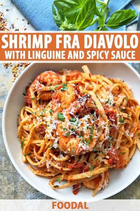 Shrimp Fra Diavolo Recipe, Fra Diavolo Recipe, Shrimp Fra Diavolo, Italian Shrimp, Spicy Shrimp Pasta, Fra Diavolo, Shrimp Linguine, Seafood Pasta Recipes, Shrimp Recipes For Dinner