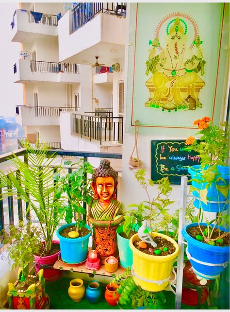 Indian balcony makeover Simple Bedroom Ideas Indian, Small Balcony Decor Indian, Indian Balcony Ideas, Balcony Garden Indian, Balcony Makeover Indian, Indian Apartment Balcony Garden, Balcony Ideas House, Indian Balcony, Balcony Decorating Ideas