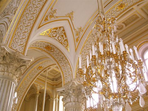 Ceiling in White and Gold by Musical Mint Gold Mirror Decor, Gold White Decor, Prince Jungkook, Bild Gold, Gold Things, Jungkook Ff, Gold Decorations, Gold Desk, My Prince