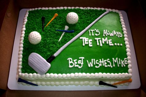 Golf Theme Retirement Cake, 60th Birthday Cake For Men Golf, Golf Graduation Cake, Golf Retirement Cake, Golf Sheet Cake, Golf Cakes For Men Birthdays, 60th Birthday Cake For Men, Sheet Cake Ideas, Golf Themed Cakes