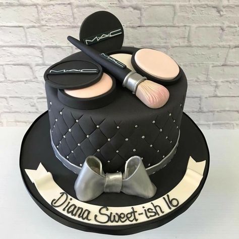 Cosmetic Cake Ideas, Make Up Torte, Cosmetics Cake, Nail Polish Cake, Chanel Birthday Cake, Cake Designs For Girl, Makeup Cake, 14th Birthday Cakes, Designer Cake