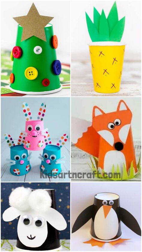 Paper Cup Crafts For Toddlers - Kids Art & Craft Dixie Cup Crafts, Vikram Thakor, Paper Cup Crafts, Art And Craft Paper, Peacock Crafts, Craft Easter, Crafts For Toddlers, Fox Crafts, Arts And Crafts For Teens