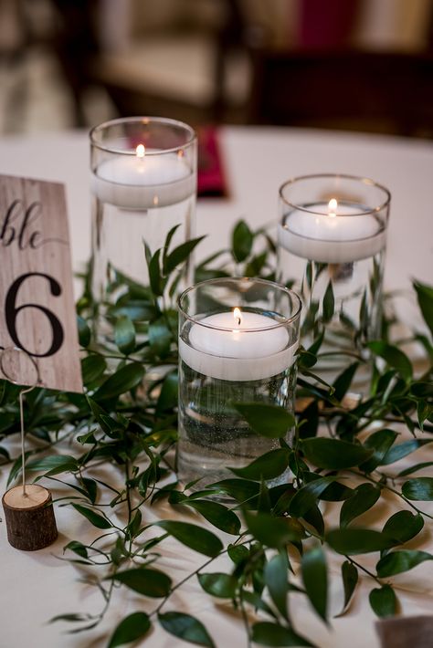 Candle Eucalyptus Centerpiece, Wedding Table Decorations No Flowers, Clear Vase Wedding Centerpieces, Centerpieces Wedding No Flowers, Wedding Rustic Flowers, No Floral Wedding Centerpieces, Simple Candle Centerpieces Wedding, Wedding Table Centerpieces Elegant, Inexpensive Wedding Centerpieces