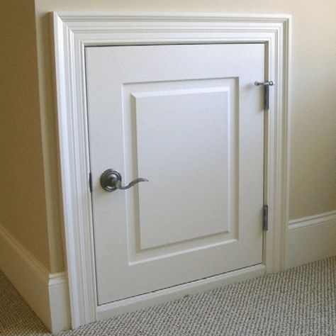 Knee Wall Doors | Access Doors | Curb Appeal Products Crawl Space Door Indoor, Knee Wall Door Ideas, Plumbing Access Door Ideas, Attic Access Door In Wall, Knee Wall Door, Access Panel Cover Ideas, Access Door Ideas, Attic Door Cover, Access Panel Ideas