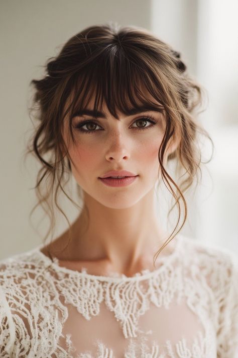 Our list of 45+ messy bridal hairstyles offers ideas that are as versatile as they are beautiful. From simple updos to loose waves, find your ideal look today! #bridalhairideas #effortlessbeauty #messybride Loose Wavy Updo Wedding, Messy Bridal Hairstyles, Casual Bridal Hair, Messy Bridal Hair, Updo Bride, Simple Updos, Messy Chignon, Bridal Hair Down, Bridal Hair Ideas