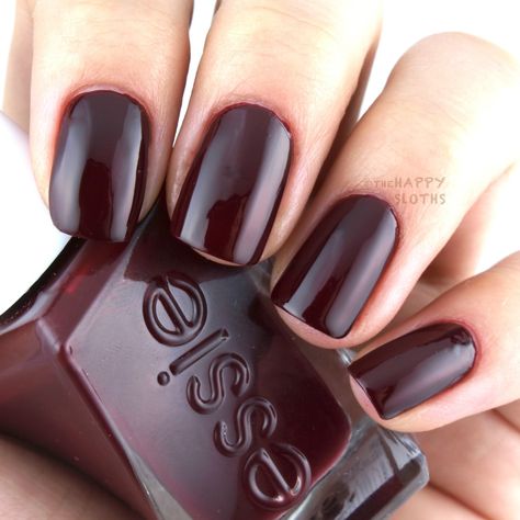 The Happy Sloths: Essie Gel Couture Nail Polish: Review and Swatches Essie Gel Couture Swatches, Dark Purple Nail Polish, Essie Gel Polish, Essie Gel Nail Polish, Nail Polish Essie, Prom Nail Designs, Nails Essie, Polish Style, Couture Nails