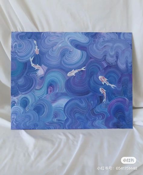 Blue Paint Ideas, Diy Painting Canvas, Swirl Painting, Acrylic Painting Ideas For Beginners, Easy Acrylic Painting Ideas, Acrylic Painting Ideas, Easy Acrylic Painting, Painting Ideas For Beginners, Home And Decor