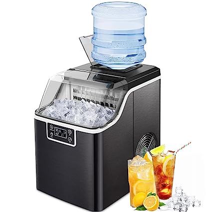 Kndko Ice Makers Countertop,45 lbs/Day, 15min One Sheet Ice, 2 Way Filling,Self Cleaning, Ice Thickness Control,24Hour Timer,Countertop Ice Maker for Home Party Outdoor RV, Stainless Steel Ice Remover, Ice Sheet, Nugget Ice Maker, Ice Makers, Ice Maker Machine, Water Ice, Clear Ice, Ice Machine, Office Bar