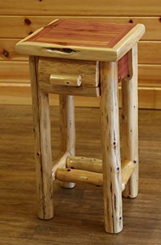 Cedar Furniture, Rustic Log Furniture, Cabin Getaway, Small Nightstand, Cedar Log, Lodge Cabin, Into The Wood, Small Woodworking Projects, Log Furniture