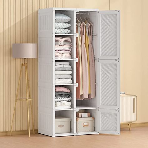 Amazon.com: Portable Wardrobe Closets - 14"x20" Depth (10 Cubes) Cube Storage, Bedroom Armoire, Storage Organizer, Clothes Dresser, Closet Storage Organizer, White : Home & Kitchen Cube Storage Bedroom, Wardrobe Design Bedroom Sliding, Concealed Handle, Folding Wardrobe, Portable Wardrobe Closet, Portable Furniture, Single Wardrobe, Clothes Cabinet, Portable Wardrobe