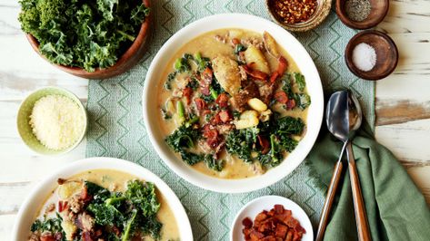 Olive Garden Copycat Zuppa Toscana Recipe - Food.com Tomato Polenta, Dishes Recipe, Cherry Tomato, Chicken Tacos, Spicy Chicken, Polenta, Copycat Recipes, Cherry Tomatoes, Soups And Stews