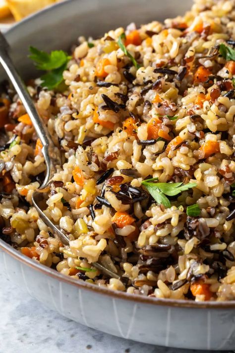 Wild Rice Pilaf, Dried Cranberry, Wild Rice Recipes, Rice Pilaf Recipe, Rice Side Dish Recipes, Pilaf Recipes, Rice Side, Flavorful Vegetables, Rice Side Dishes