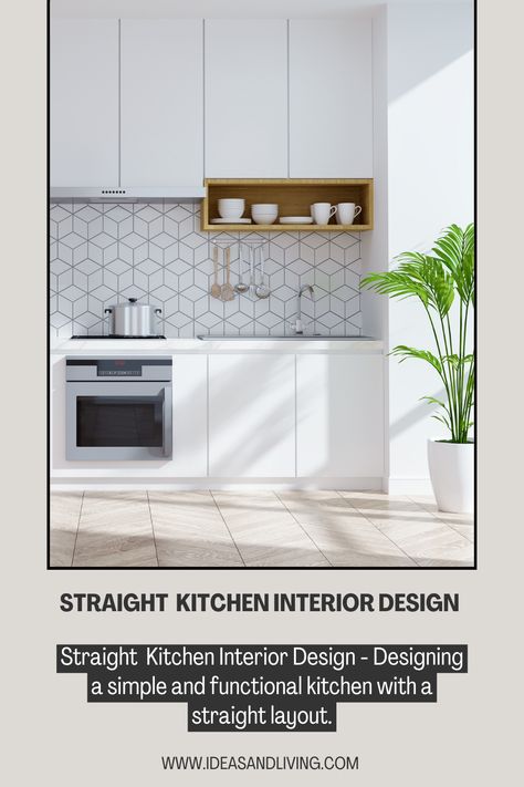 Small Linear Kitchen Layout, Linear Kitchen Layout, Contact Ideas, Linear Kitchen, Modular Kitchen Designs, Kitchen Interior Design, Space Saving Kitchen, Studio Kitchen, Straight Line