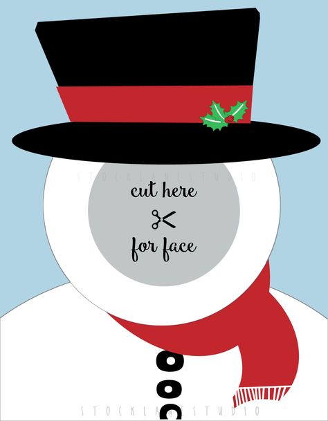 Christmas Selfie Station, Party Selfie Station, Props For Photo Booth, Christmas Orderments, Snowman Cutout, Party Selfie, Selfie Station, Snowman Photos, Face Cut Out