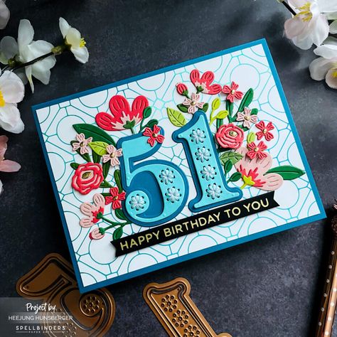 Spellbinders Stitched Numbers, Birthday Catds, Stitching On Paper, Stitching Cards, Memorial Cards, Spellbinders Cards, Paper Embroidery, Friends Happy, 3d Cards