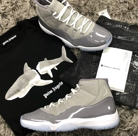 Cool Grey 11s Outfits Men, Cool Grey 11s Outfits, Cool Grey 11s, Grey 11s, Couples Matching Outfits Swag, Guys Fashion Swag, Sports Fashion Men, Hard Fits, Drip Fits