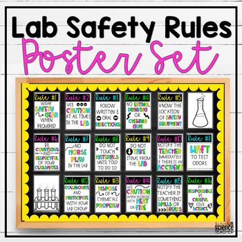 Cart ⋆ The Trendy Science Teacher Lab Safety Poster, Science Bulletin Board, Science Lab Safety, Lab Safety Rules, Lab Decorations, Science Lab Decorations, Successful Student, Science Bulletin Boards, Science Classroom Decorations