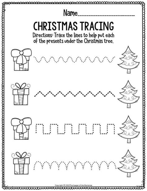 Small Medium Large Preschool Worksheets, Christmas Preschool Worksheets, Fine Motor Christmas, Christmas Tracing, Seasons Preschool, Toddler Math, Preschool Christmas Activities, Christmas Preschool, Holiday Worksheets