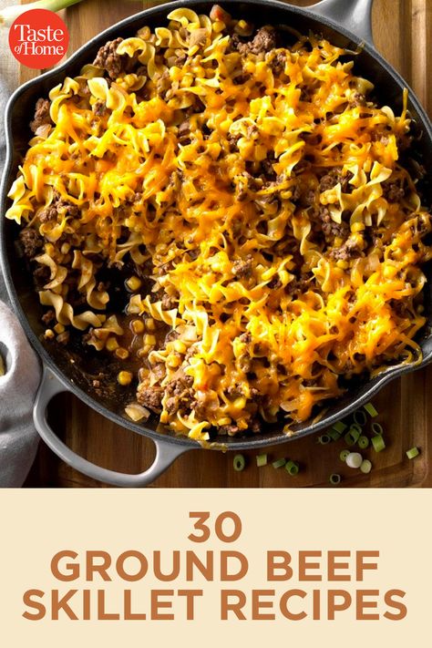 Beef Skillet Recipes, Ground Beef Skillet Recipes, Ground Beef Skillet, Cast Iron Skillet Recipes Dinner, Recipes Hamburger, Beef Skillet, Skillet Dinner Recipes, Ground Beef Casserole Recipes, Cypress Texas