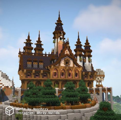 Wooden Castle Minecraft, Minecraft Medieval House, Minecraft Mansion, Minecraft Structures, Bangunan Minecraft, Minecraft Farm, Minecraft Cottage, Minecraft Castle, Cool Minecraft Creations