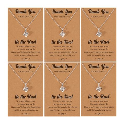 PRICES MAY VARY. Bridesmaids Gifts Set of 6: Here are 3 choice for you. You can choose it as a bridesmaid gifts on your wedding. Love Knot Necklace: The love knot neckalce is made of high quality material, suitable for any dressign style you want to try. Adjustable Bridesmaid Necklace: Each of the love knot necklace size is adjustable for your neck. Perfect Gift: You can give it to your girlfriend, colleagues, relatives and friends on wedding. I'm sure they'll like it. BEST SERVICE: If you have Day Of Bridal Party Gifts, Thoughtful Bridesmaid Gifts, Gift For Bridesmaids On Wedding Day, Bridesmaids Day Of Gifts, Thank You Bridesmaid Gifts, Bridesmaid Thank You Gift, Bridesmaids Gifts Day Of Wedding, Bridesmaid Wedding Day Gifts, Day Of Wedding Bridesmaid Gifts