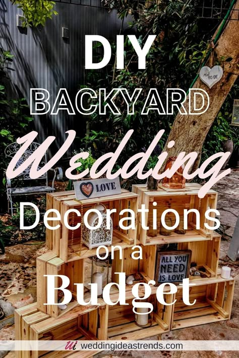 Bbq Wedding Reception, Decorations On A Budget, Wedding Decorations Ideas, Small Outdoor Wedding, Backyard Wedding Decorations, Diy Outdoor Weddings, Backyard Wedding Ceremony, Diy Backyard Wedding, Small Backyard Wedding