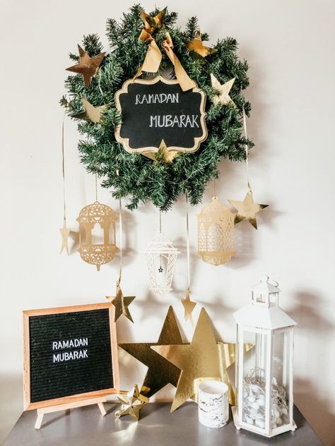 EASY RAMADAN DECOR – life happened Ramadan Table Decor, Eid Ul Fitr Decorations, Ramadan Sweets, Ramadan Printables, Ramadan Ideas, Eid Ideas, Eid Mubarak Decoration, Eid Decorations, 1st Birthday Girl Decorations