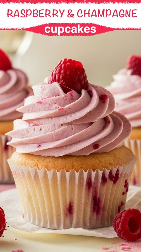 RASPBERRY & CHAMPAGNE CUPCAKE RECIPE🧁🍾 - Emma's Cake Studio Champagne Cupcake Recipes, White Cupcake Recipes, Raspberry Champagne, Cherry Dump Cake, Fluffy Cupcakes, Peach Dump Cake, Champagne Cupcakes, Dump Cake Pumpkin, Bake Something