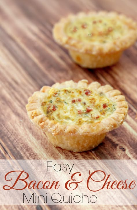 Mini Quiche Recipe, Bacon And Cheese Quiche, Mini Quiche Recipes, Bacon And Cheese, Easy Bacon, Cheese Quiche, Mini Quiches, Quiche Recipe, Mini Quiche