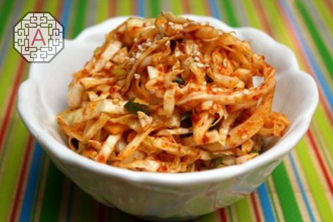 Spicy Cabbage MuChim Korean Cabbage, Cook Cabbage, Spicy Cabbage, Cabbage Side Dish, Recipes Korean, Korean Side Dishes, Shredded Cabbage, Food Korean, Cooked Cabbage