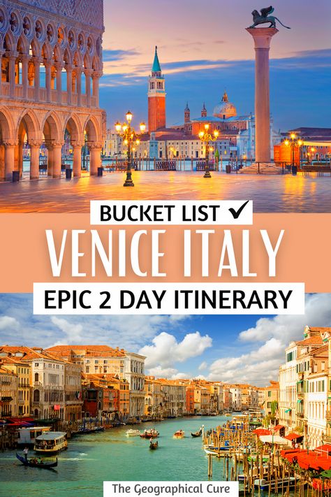 Places To Visit In Venice, 2 Days In Venice, Italy Vacation Itinerary, Venice Itinerary, Day Trips From Venice, Greece Cruise, Barcelona Itinerary, Italy Trip Planning, Vacation Island