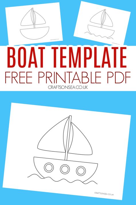 Boat Template: FREE Printable Template Boat Arts And Crafts For Kids, Boat Coloring Pages Free Printable, Boat Template Free Printable, Boat Crafts Preschool, Boat Crafts For Kids, Boat Template, Boat Printable, Boat Craft, Bible Crafts Preschool