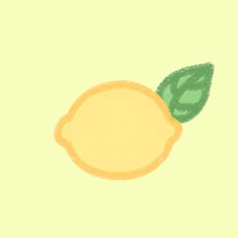 Cute Drawings Of Fruit, Yellow Doodles Aesthetic, Lemon Cute Drawing, Lemon Aesthetic Art, Cute Lemon Drawing, Cute Food Drawings Easy, Cute Yellow Icons, Lemons Drawing, Yellow Doodles