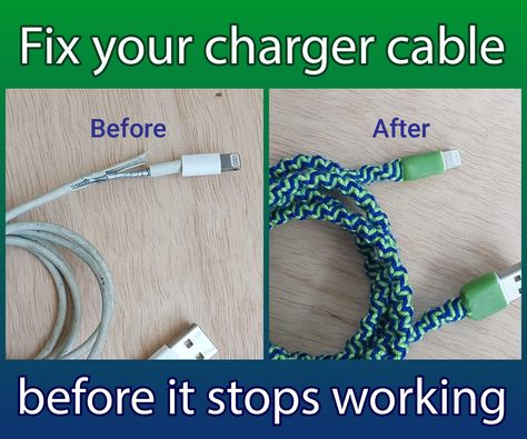 Fix Your Charger Cable Before It Stops Working Computer Ideas, Charger Protector, Thick Thread, Electrical Tape, Stop Working, Fix You, Cable Charger, Charging Cable, Cell Phones