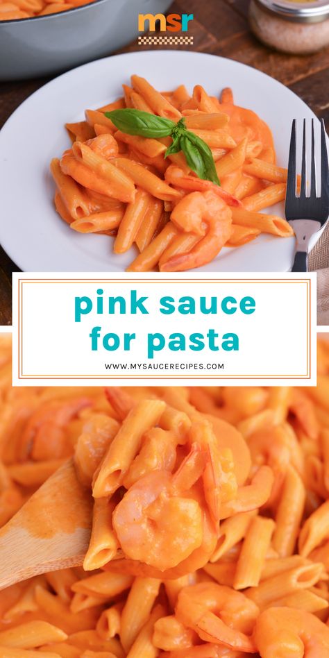 If you're looking for a creamy pasta sauce that also imparts tomato flavor this EASY Pink Sauce for Pasta should be on your menu! Light Red Sauce For Pasta, Lite Pasta Sauce, Pink Tomato Sauce, Creamy Rosa Pasta Sauce, Best Pink Sauce Pasta Recipe, Blush Pasta Sauce, Italian Pink Sauce, Rosa Pasta Sauce Recipes, Homemade Pink Sauce