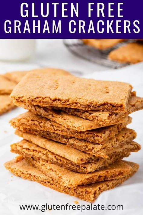 Fall Food Recipes Gluten Free, Gluten Free Graham Cracker Recipe, Gf Crust, Gf Graham Crackers, Graham Cracker Recipes, Gluten Free Graham Crackers, Gf Cookies, Biscuits Graham, Gluten Free Crackers