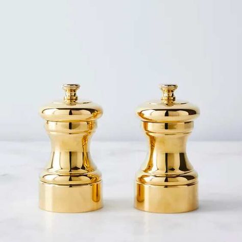 Lavish Aesthetic, Toe Kick Drawer, Spice Grinders, Kitchen Cabinet Trends, Aesthetic Gold, Gold Apple Watch, Kitchen Organisation, Salt And Pepper Grinders, Sugar Bowls