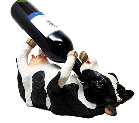 Country Farm Kitchen, Kitchen Bar Decor, Cow Kitchen, Holstein Cow, Wine Stand, Wine Kitchen, Holstein Cows, White Kitchen Decor, Wine Bottle Holder