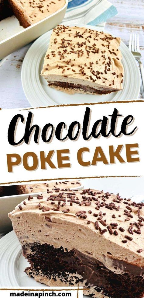 Pudding Cake Mix Recipe, Devils Food Cake Mix Recipe Ideas, Poke Cake Strawberry, Chocolate Pudding Poke Cake, Strawberry Shortcake Cups, Strawberry Cake Design, Shortcake Cups, Strawberry Cake Mix Recipes, Strawberry Cake Cookies