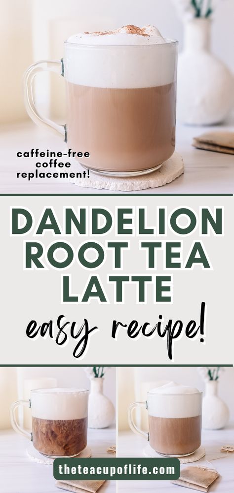 how to make a latte with dandelion tea Cardamom Tea, Dandelion Root Coffee Recipe, Vanilla Latte Recipe, Coffee Cardamom, Decaf Chai Tea Latte Recipe, Dandelion Root Tea Benefits, Dandelion Root Tea Cranberry Juice, Dandelion Tea Recipe, Roasted Dandelion Root Tea