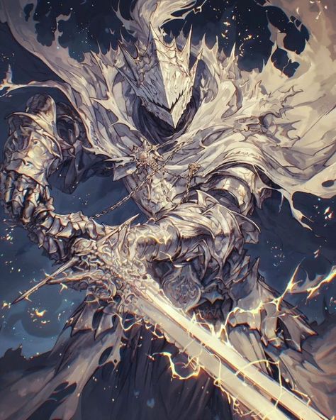 Bbeg Ideas, Armored Angel, Frost Knight, Angel Knight, Dark Souls Artwork, Bright Aesthetic, Novel Inspiration, Anime Ideas, Hues Of Blue