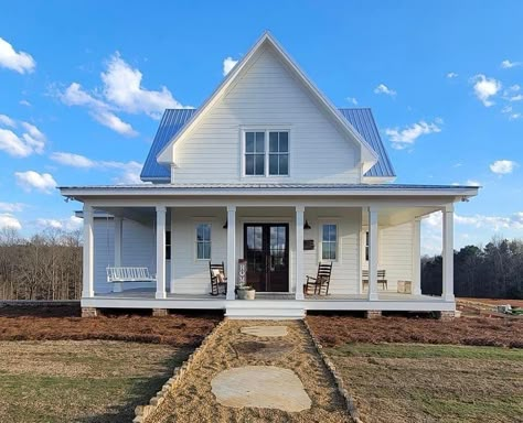 Two Story Gable House, Four Gables House, Four Gables House Plan, Four Gables Farmhouse, Four Gables, Dream House Country, Louisiana House, House Structure, Gable House