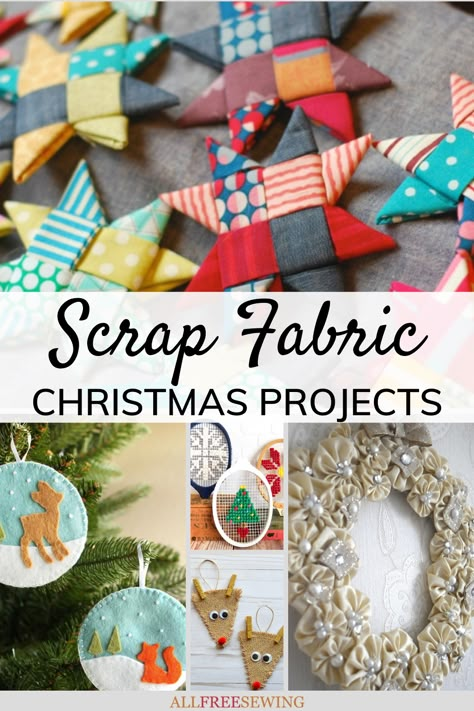 15 Scrap Fabric Christmas Projects | Gather your Christmas fabric scraps and get sewing with this hand selection of festive makes! Christmas Crafts Sewing, Christmas Sewing Patterns, Clean Crafts, Christmas Sewing Projects, Holiday Sewing, Scrap Fabric Crafts, Scrap Fabric Projects, Christmas Projects Diy, Scrap Fabric