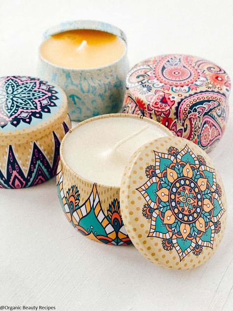 Unique Candle Containers, Boho Candles, Candle Making At Home, Everyday Is A Gift, Candle Making Tutorial, Beeswax Candles Diy, Candles At Home, Boho Candle, Floral Essential Oils