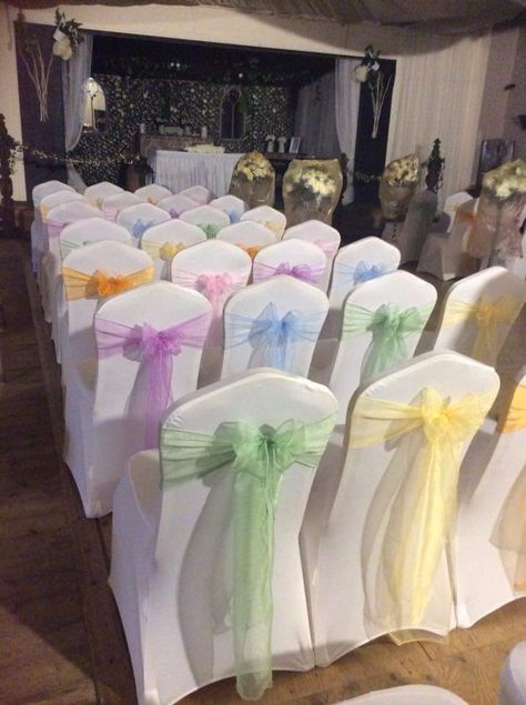 Rainbow Theme Wedding Ideas, Pastel Color Wedding Theme Bridesmaid Dresses, Pastel Rainbow Wedding Decorations, Soft Rainbow Wedding, Rainbow Pastel Wedding Theme, Pastel Wedding Veil, Pastel Wedding Theme Decoration, Pastel Color Wedding Theme, Multicoloured Wedding