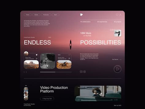 Video Production Agency Website by Awsmd on Dribbble Website Design Mobile, Flow Chart Design, Unique Website Design, Agency Website Design, Modern Website Design, Shopify Website Design, Agency Website, Homepage Design, Website Illustration