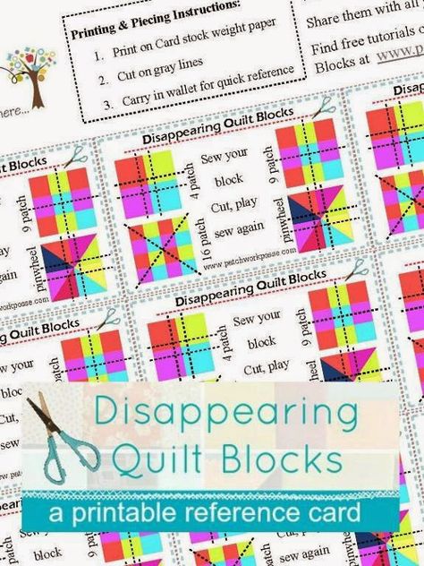 Disappearing Blocks, 16 Patch Quilt, 4 Patch Quilt, Pinwheel Quilt Block, Disappearing 9 Patch, Quilted Projects, Quilting 101, 9 Patch Quilt, Nine Patch Quilt