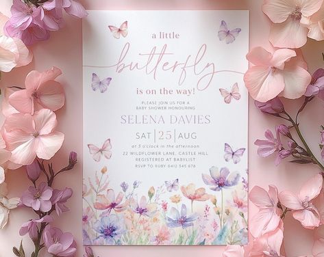 Princess Baby Shower Decor Once Upon a Time Mega Bundle DIGITAL FILES - Etsy Purple Butterfly Invitation Template, Purple Butterfly Baby Shower Theme, Butterfly Invitation Template, Butterfly Invite, Butterfly Invitation, Butterfly Baby Shower Invitations, Baby Shower Invitation Girl, Butterfly Invitations, Baby Shower Invitaciones